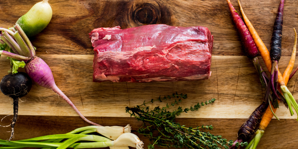 raw beef with veggies