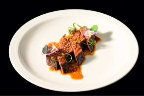 Aussie Beef Tataki with Toasted Sesame-Garlic Sauce
