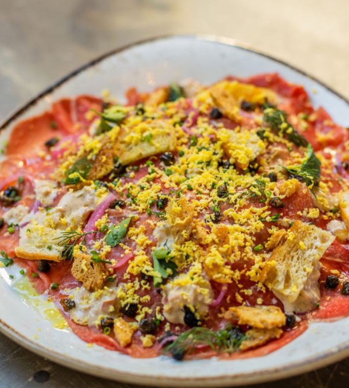Aussie Beef Tongue Carpaccio Salad