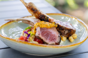 Grilled Lamb Rack with Chermoula & Chickpea Tabouli