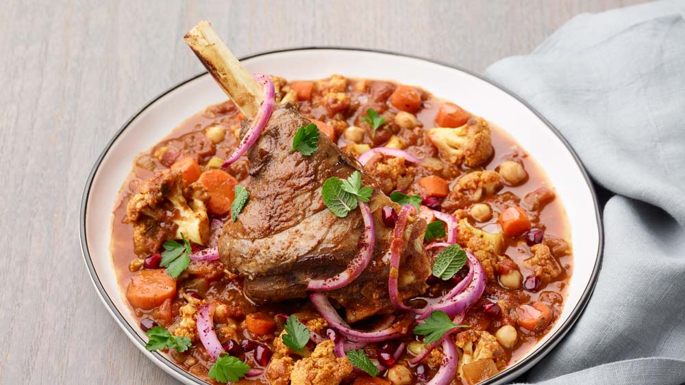 Moroccan-Spiced Australian Lamb Shank Cooked in 36-hour Sous Vide