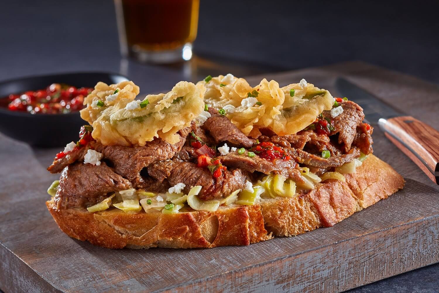 Open Faced Beer and Cola Braised Aussie Beef Sandwich