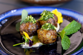 Aussie Lamb Kofta Meatballs with White Bean Puree &amp; Herb Gremolata | Aussie Beef &amp; Lamb | Food Service | North America